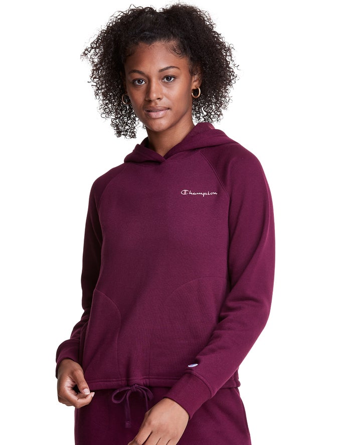 Champion Lounge Cinch Bottom Hoodie Dames - DonkerPaars - Belgie 8413JECFW